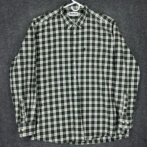 Barbour Shirt Men's XL Green Plaid Flannel Malcolm Button Down Long Sleeve